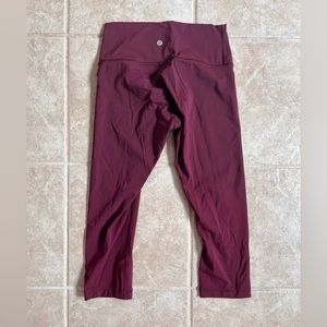 Lululemon wunder under crop leggings size 8